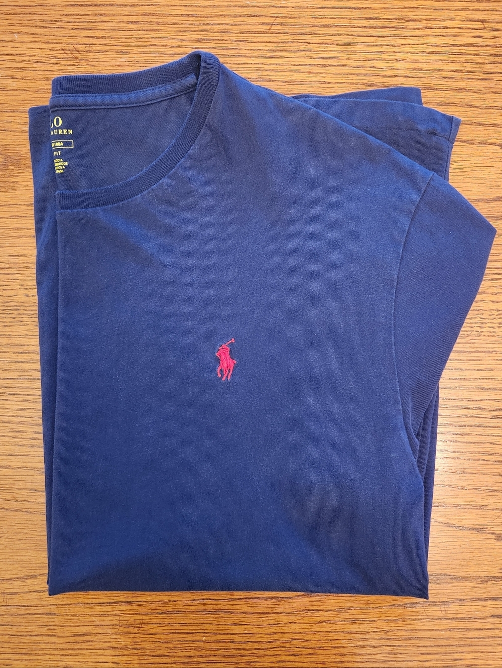 Polo by Ralph Lauren Navy Short Sleeve Crew Neck T‑Shirt with Red Pony, Size L
